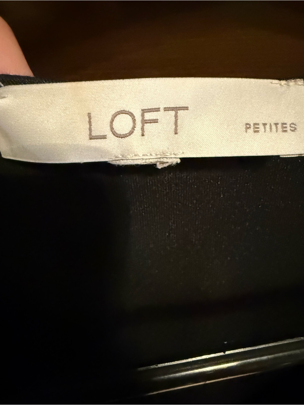 LOFT Black Dress with White Brushstroke Knot Front - Picture 3 of 6